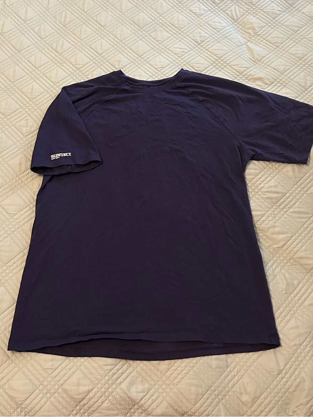 SUNTECT Men’s Navy Tee with UPF 50, Size XL